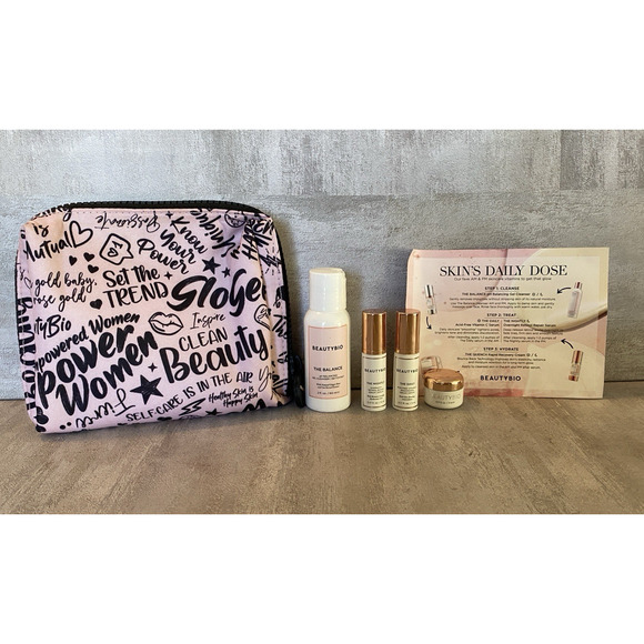 BeautyBio Beauty Bio Bioscience Skin Care Travel Kit With Cosmetic Bag - Picture 1 of 16